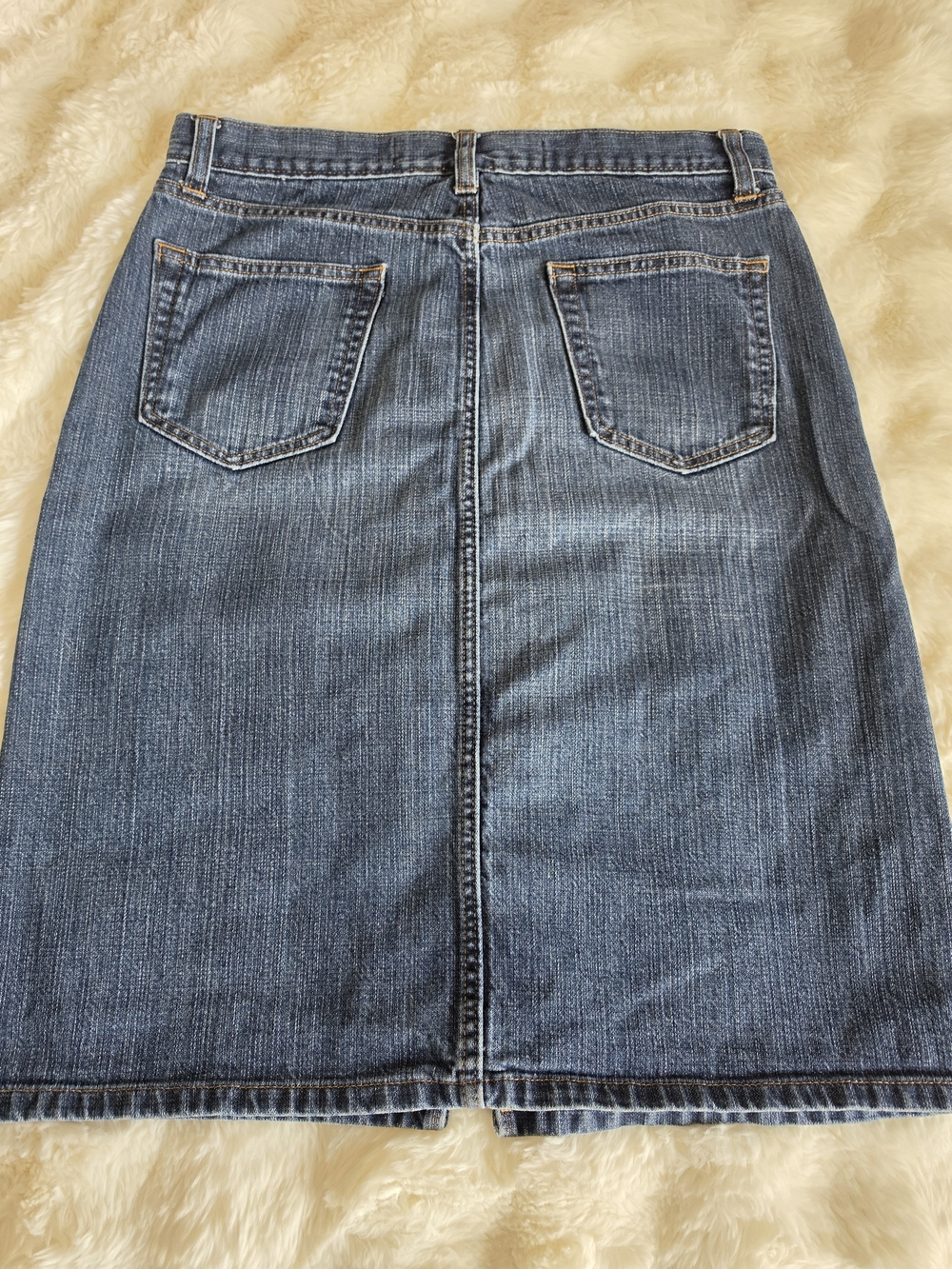 Vintage GAP Denim Midi Skirt with Front Slit - Blue - Picture 6 of 11